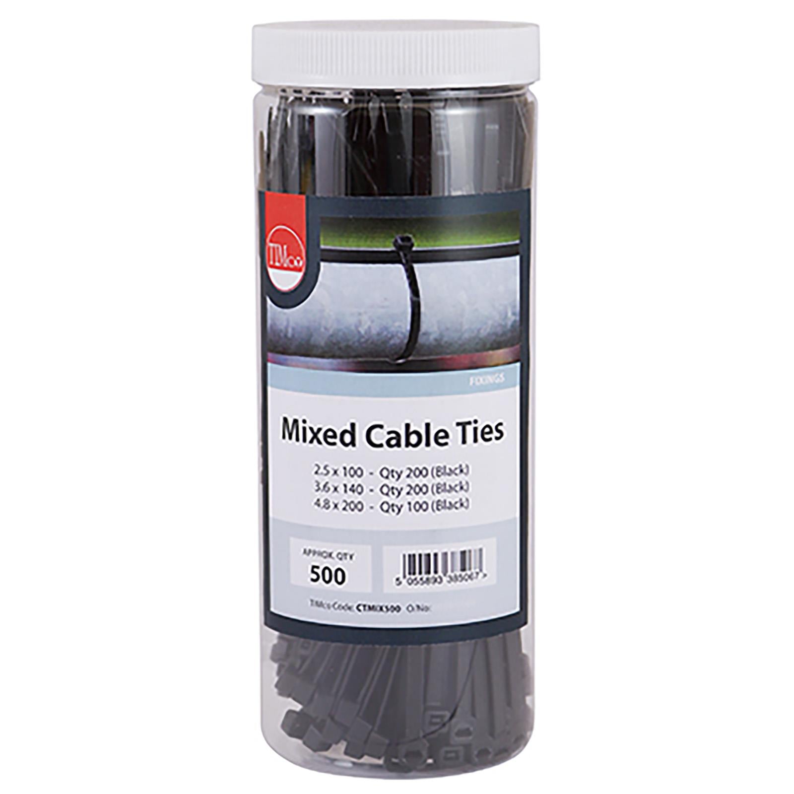 TIMCO Cable Ties Tie Wraps Black BS EN 62275 - Choose Size