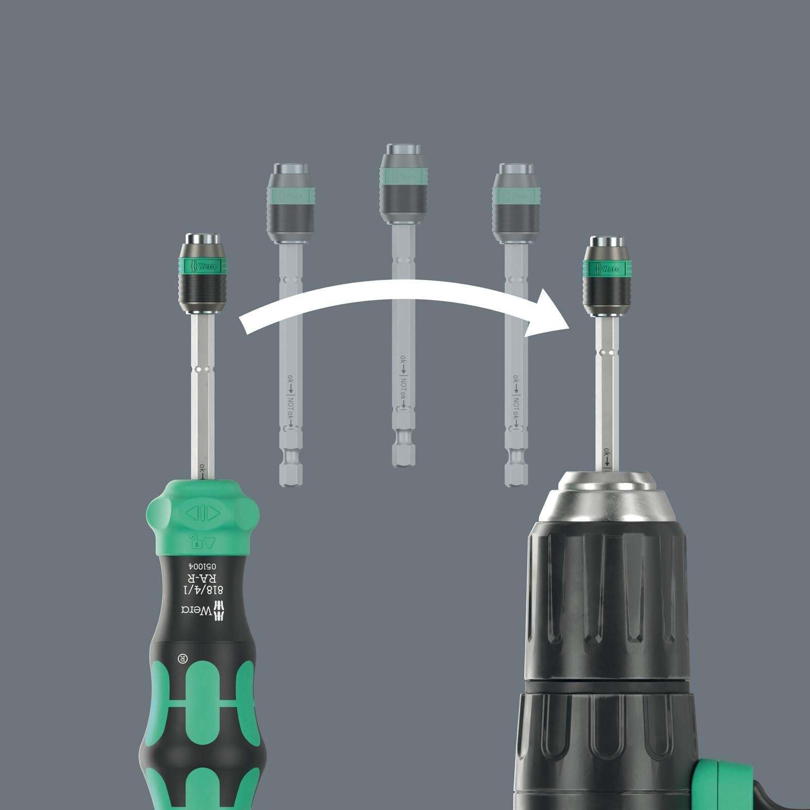 Wera Ratchet Screwdriver Set Kraftform Kompakt 20 RA-R with Pouch 6 Pieces PZ PH TX SL  White Rose Tools