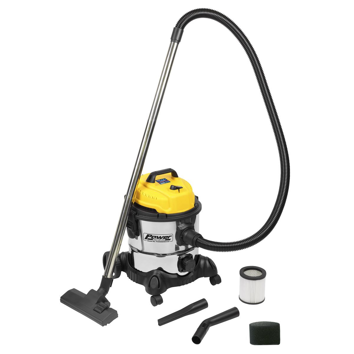 Sealey Vacuum Cleaner Industrial Wet & Dry 20L 1250W/110V Stainless Drum