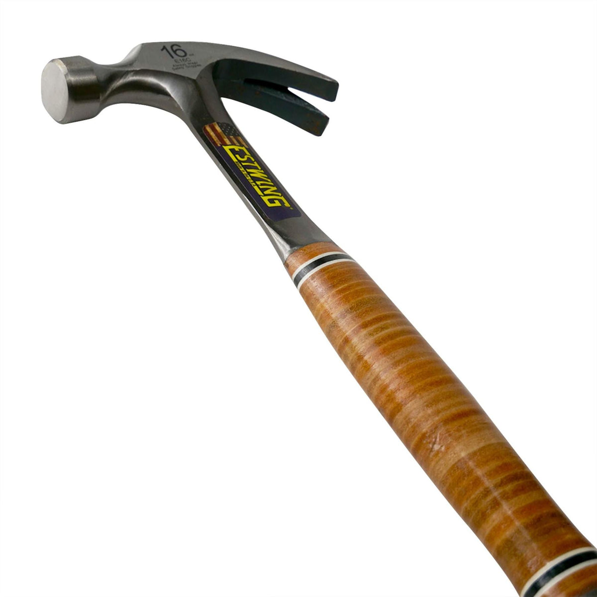 Estwing E16C Curved Claw Hammer with Leather Grip 16oz/448g 23506  White Rose Tools