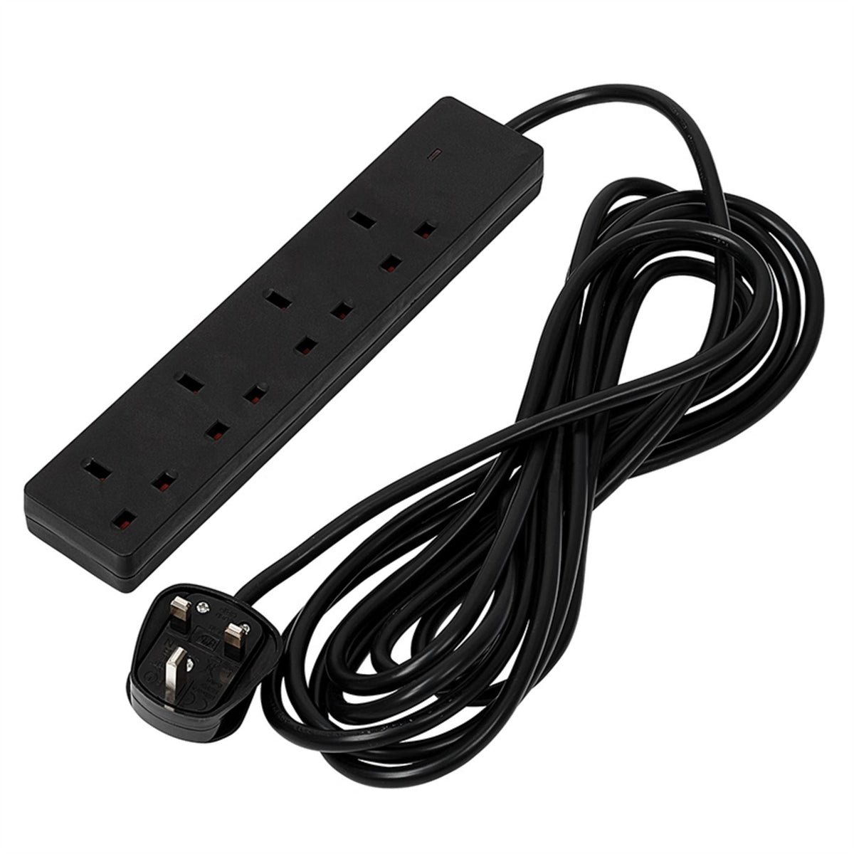 Draper 4 Way Black Extension Lead 5m 30914  White Rose Tools