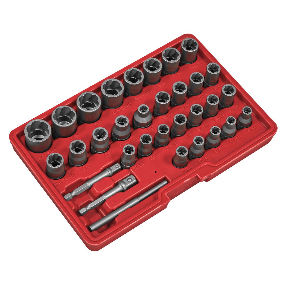 Sealey Slim Design Bolt & Nut Extractor Set 32pc  White Rose Tools