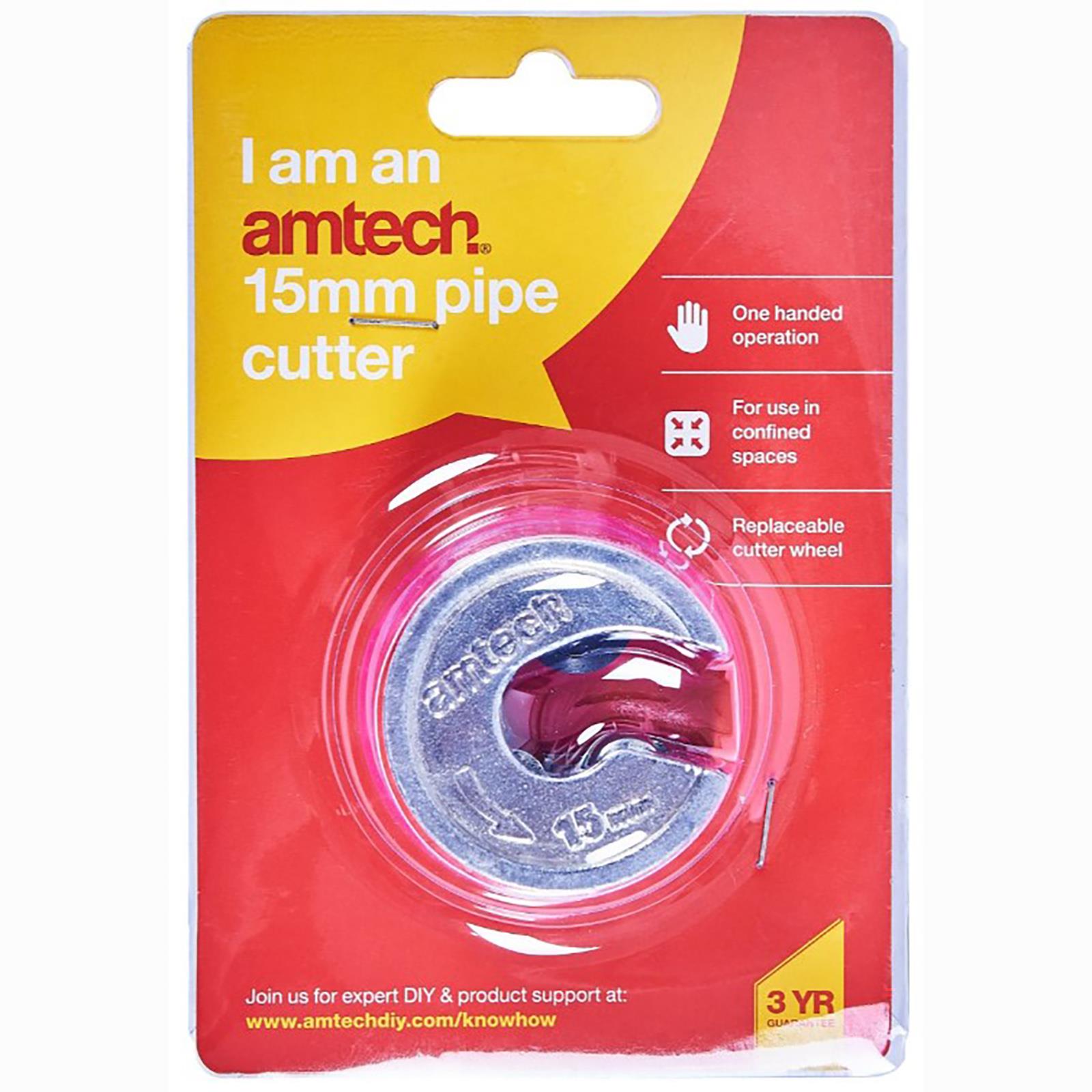 Amtech Copper Pipe Cutter 15mm Rotary Slicer Quick Compact Clean Cut