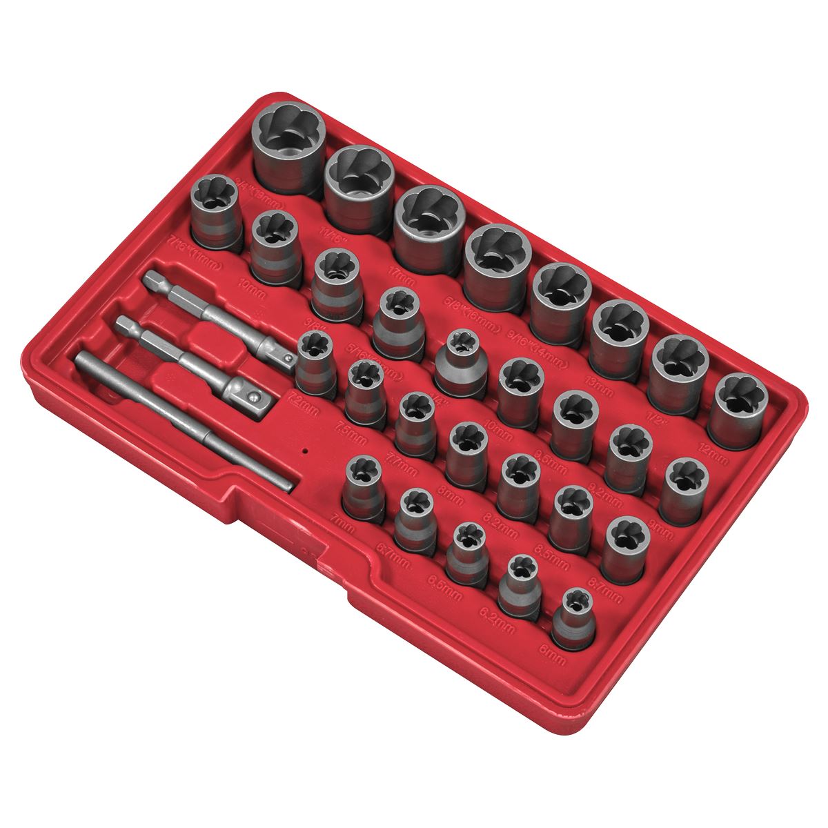 Sealey Slim Design Bolt & Nut Extractor Set 32pc  White Rose Tools