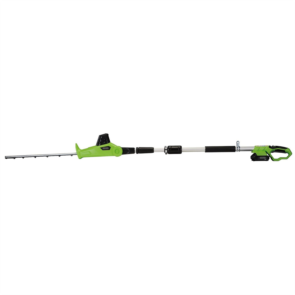 Draper 18V Pole Hedge Trimmer 1 x 2.0Ah Battery 1 x Charger 31865  White Rose Tools