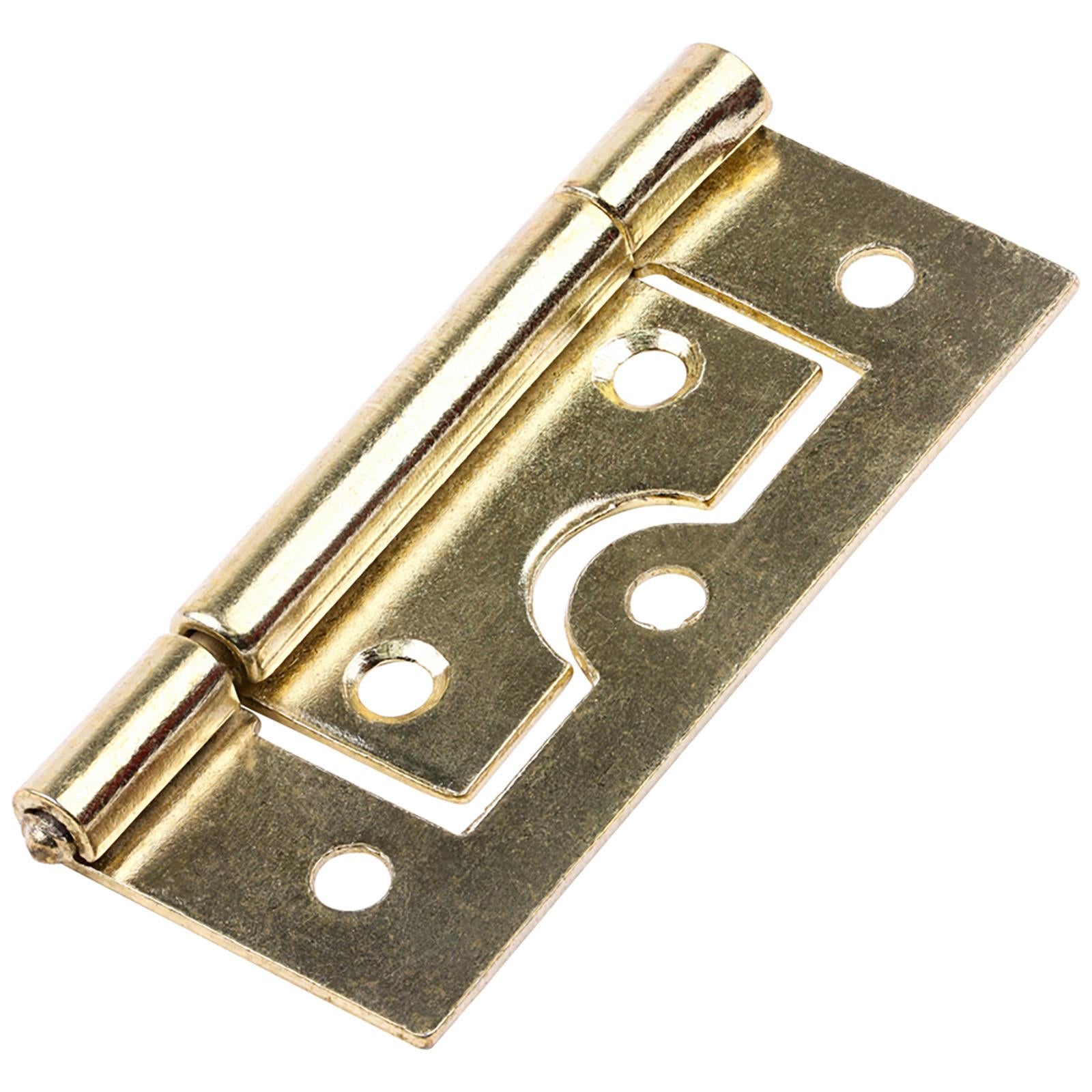 TIMCO Flush Hinge (105) for Cupboards Cabinets Doors Shutters Zinc Electro Brass White - Choose Size and Colour