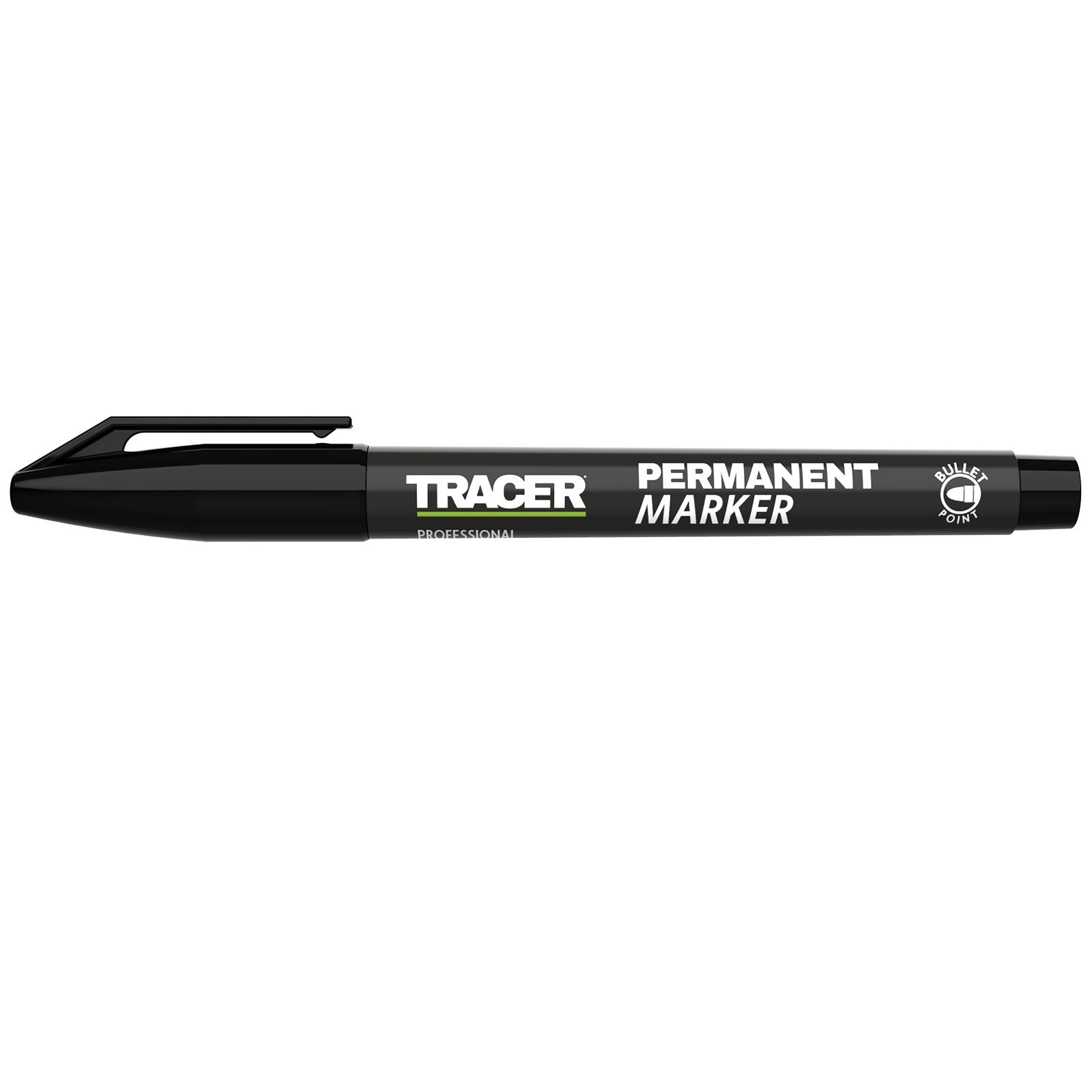 TRACER Permanent Marker Pen Black 1-2mm Fine Bullet Point