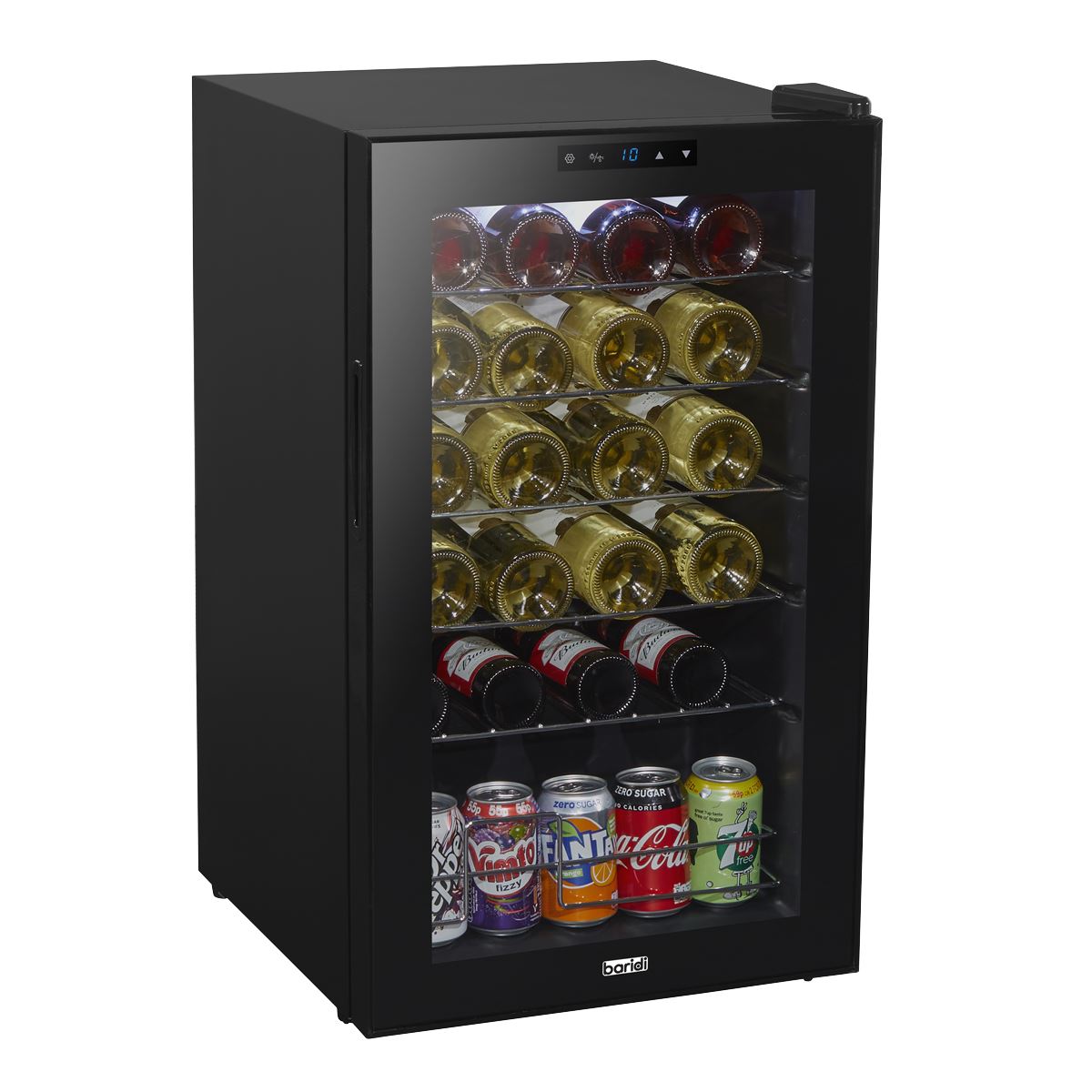Baridi 24 Bottle Wine Fridge with Digital Touchscreen Controls & LED Light, Black