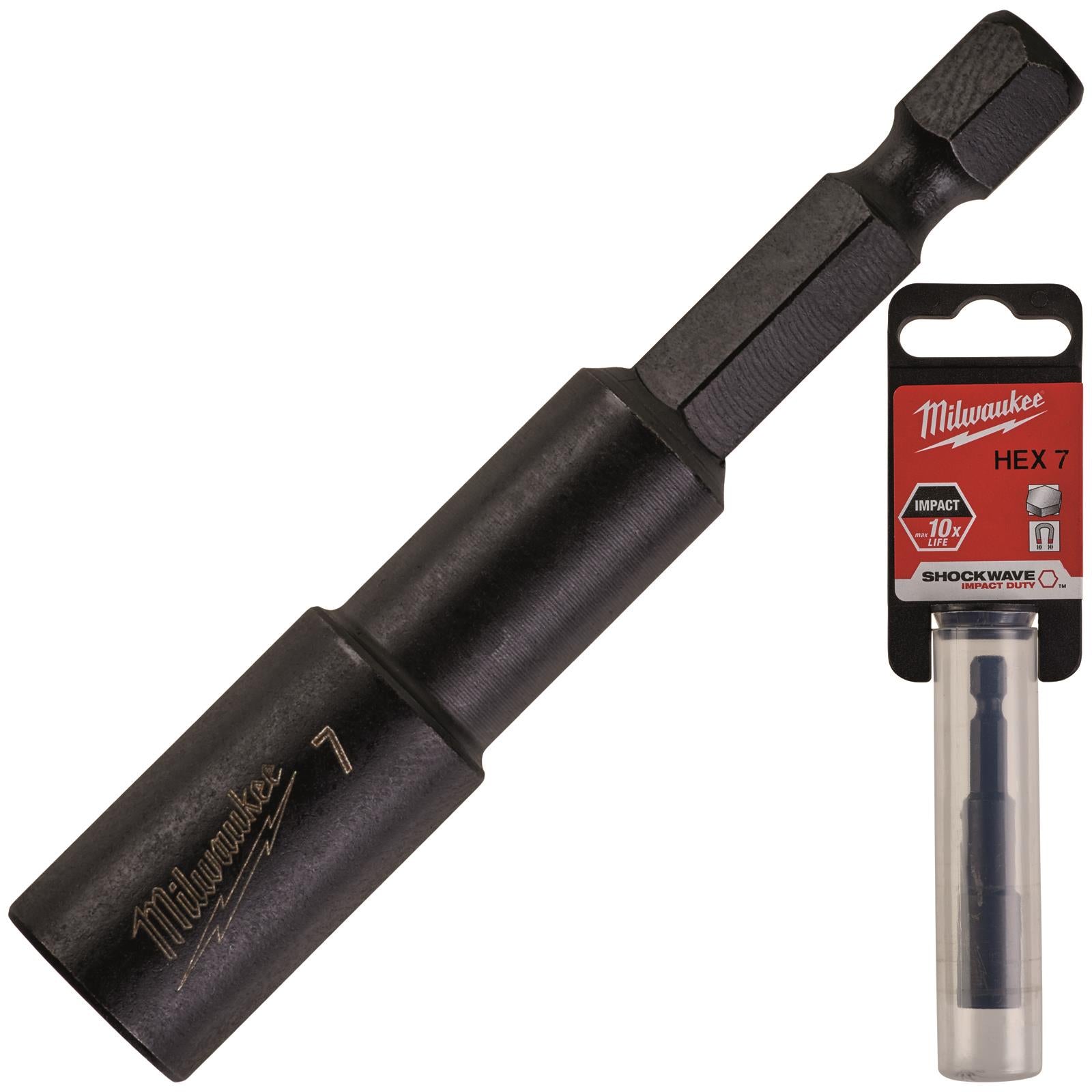 Milwaukee Magnetic Nut Driver Shockwave Impact Duty 1/4" Hex Shank Nut Runner 