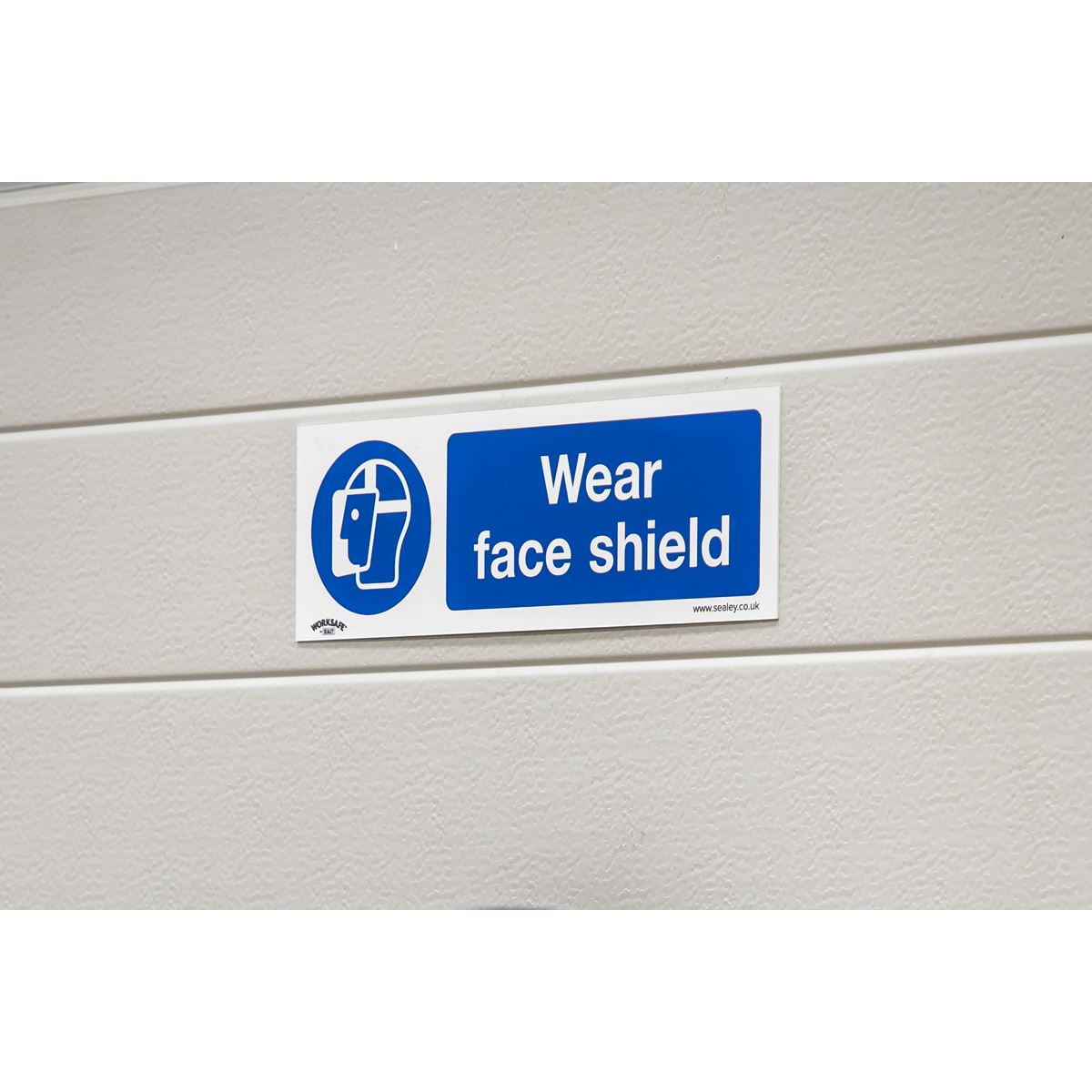 Worksafe by Sealey Mandatory Safety Sign - Wear Face Shield - Self-Adhesive Vinyl