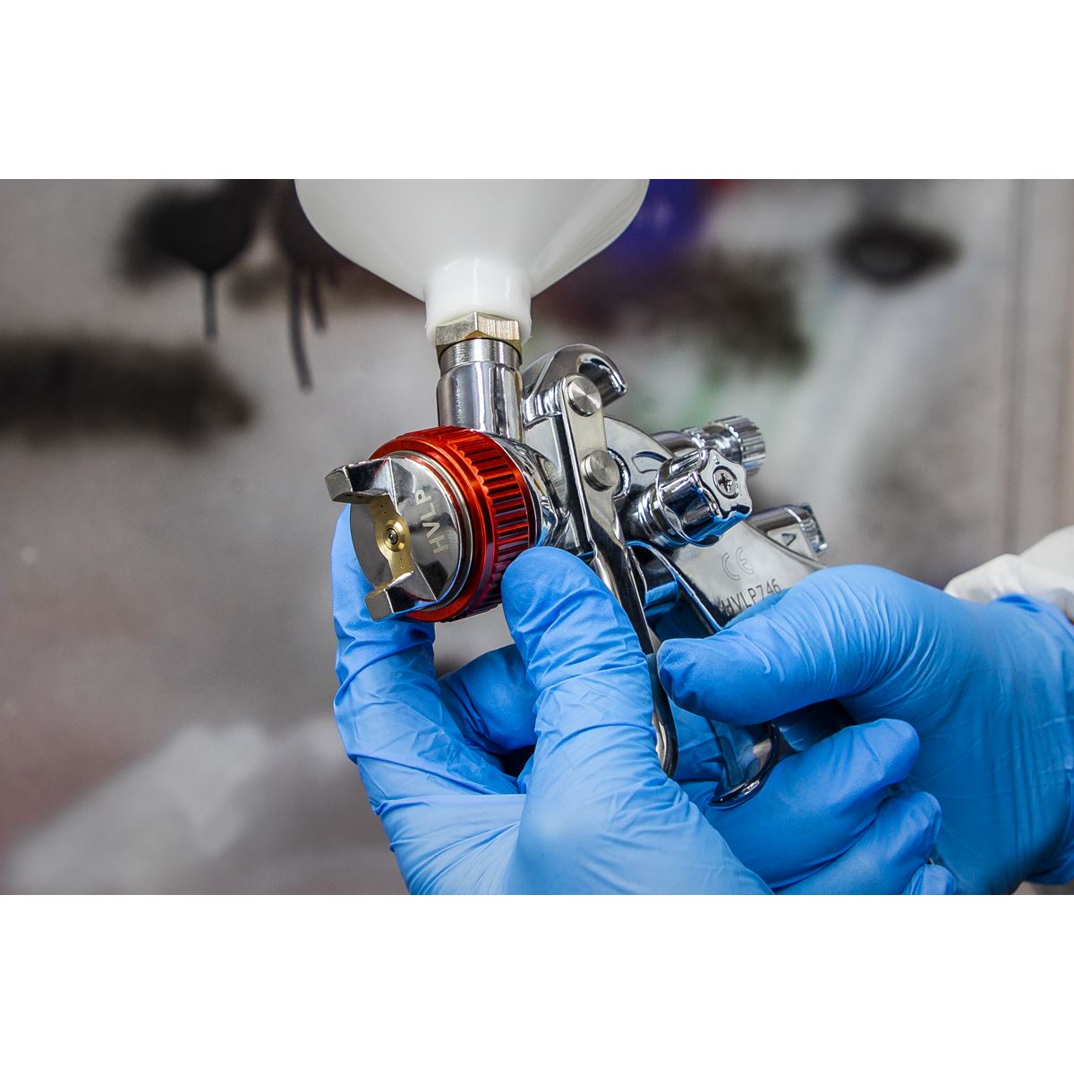 Sealey HVLP Gravity Feed Spray Gun - 1.3mm Set-Up