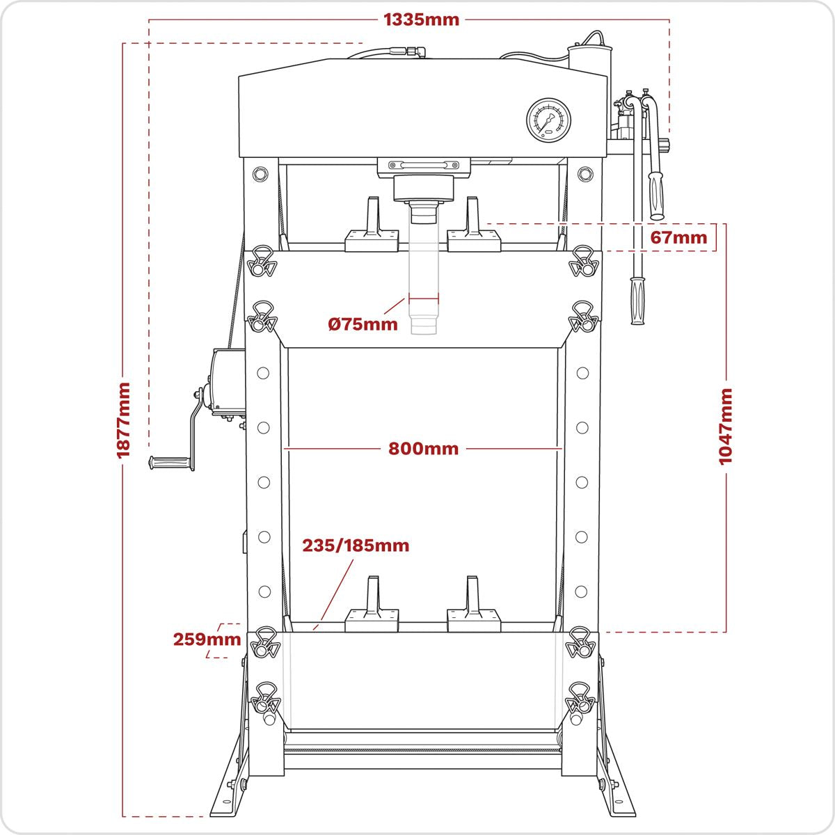 Sealey Premier Hydraulic Press 50 Tonne Floor Type 