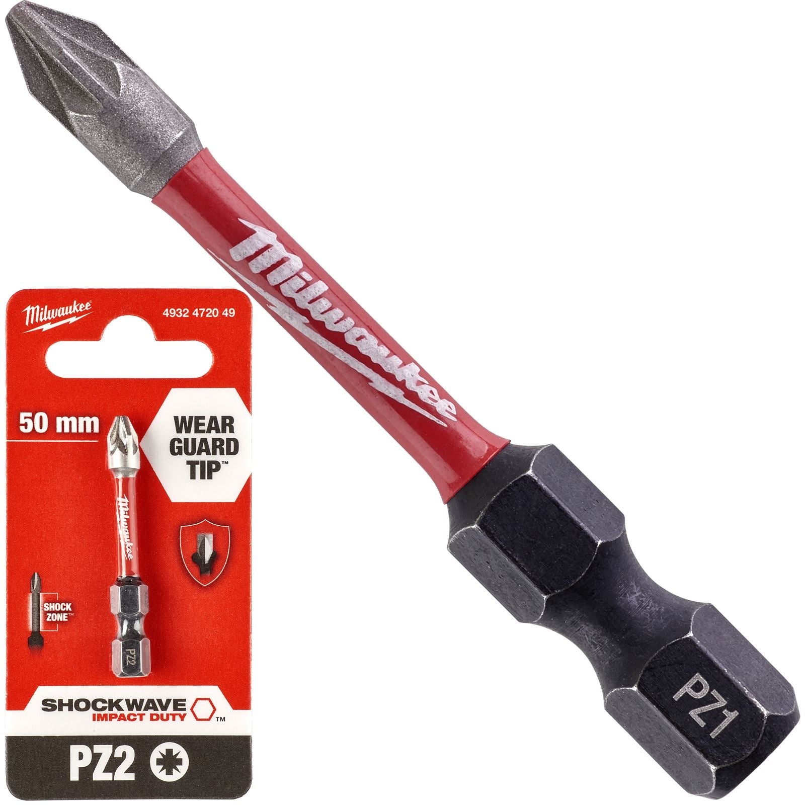 Milwaukee Screwdriver Bits Shockwave Impact Duty PH PZ TX HEX SL Blister Packed 
