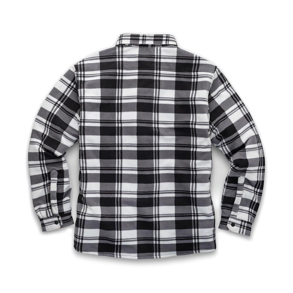 Scruffs Worker Padded Checked Shirt Black / White - Choose Size  White Rose Tools
