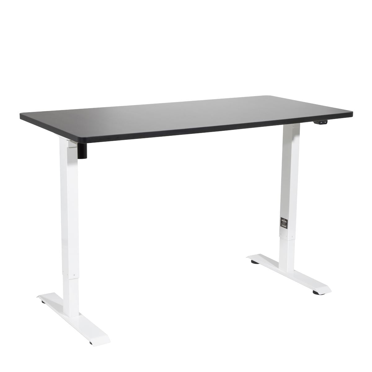 Dellonda Single Motor Height-Adjustable Electric Sit & Stand Desk with Black Desktop & White Frame