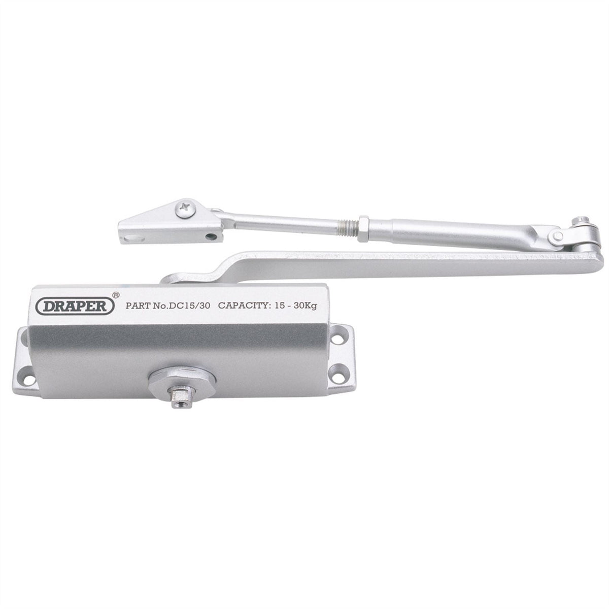 Draper Adjustable Automatic Door Closer for Doors Between 15kg and 30kg 62894  White Rose Tools