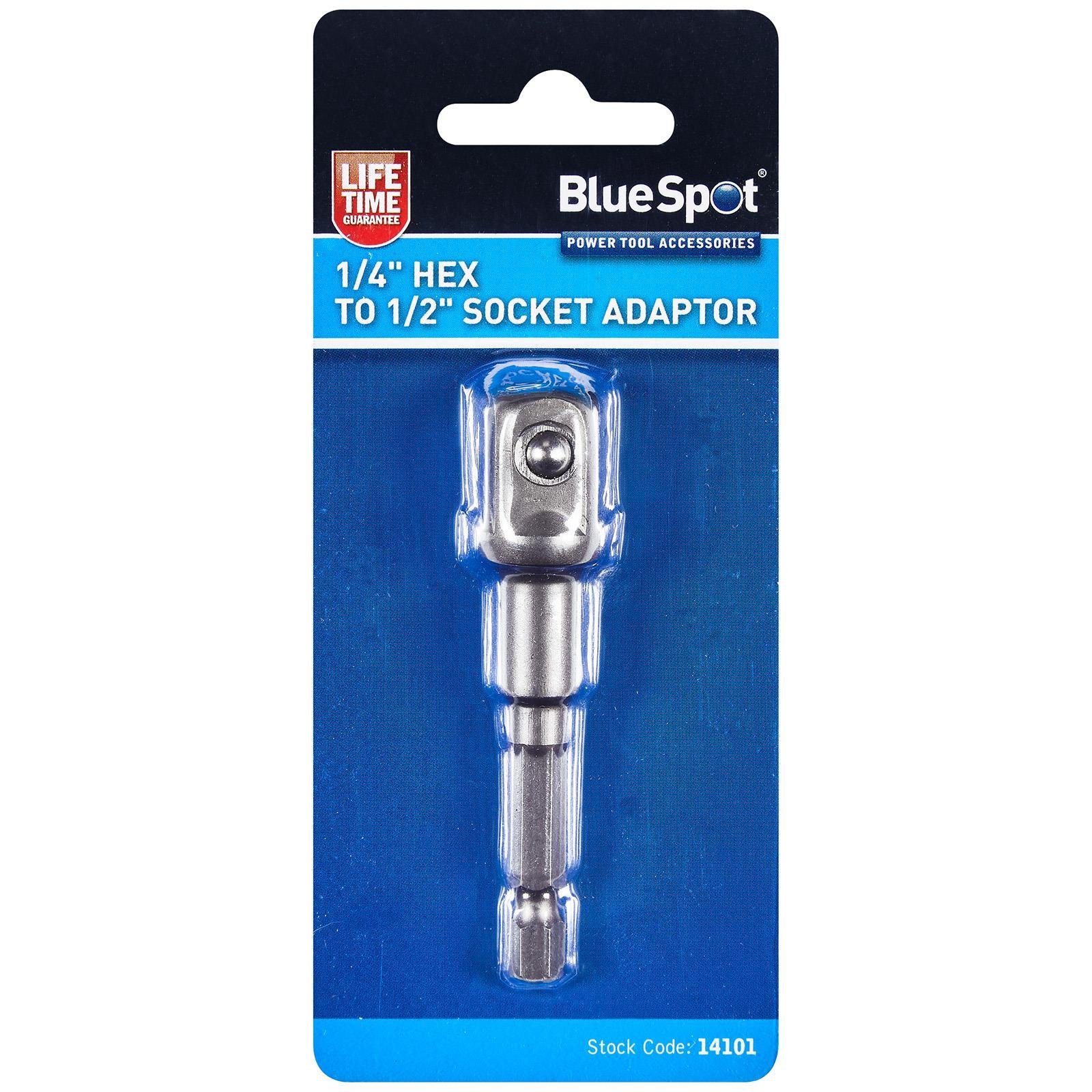 BlueSpot Socket Adaptor 1/4" Hex to 1/2" Square Drive 