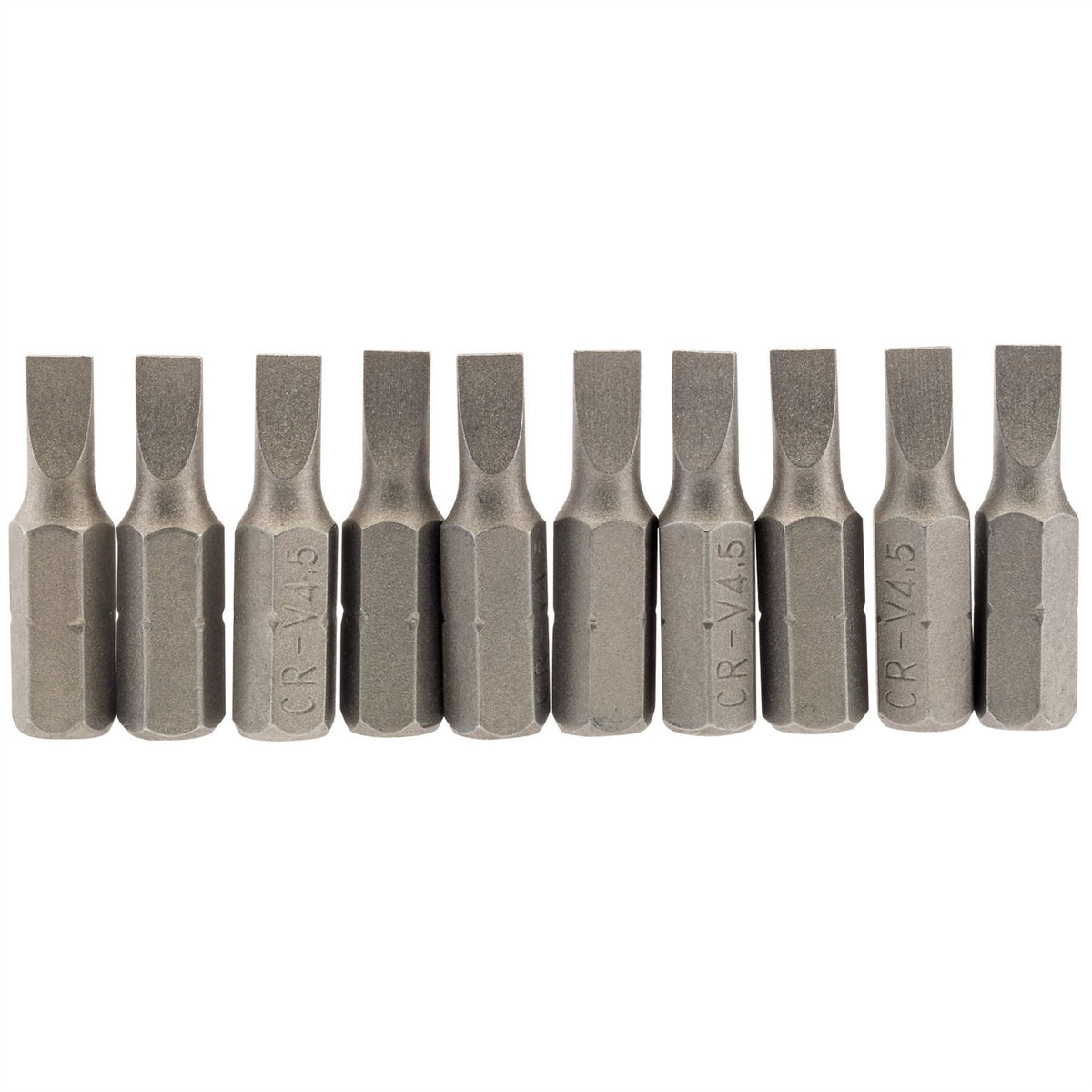 Draper Plain Slot Insert Bit 4.5mm 1/4" Hex 25mm Long (Pack of 10) 64027  White Rose Tools
