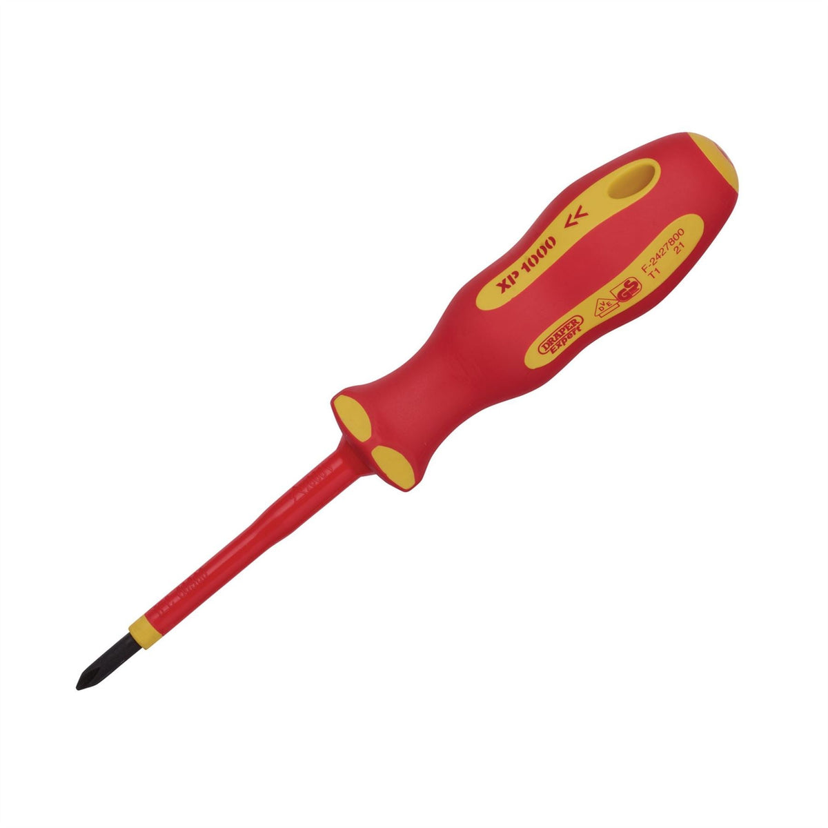 Draper XP1000 VDE Cross Slot Screwdriver No.1 x 80mm 64429  White Rose Tools