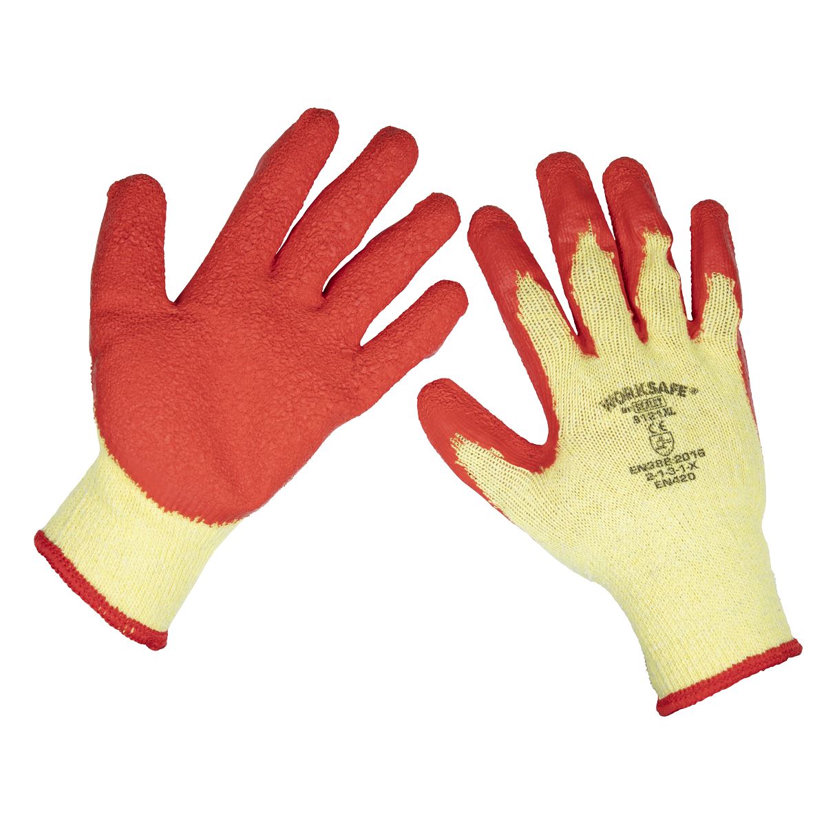 Worksafe by Sealey Super Grip Knitted Gloves Latex Palm (X-Large) - Pack of 120 Pairs