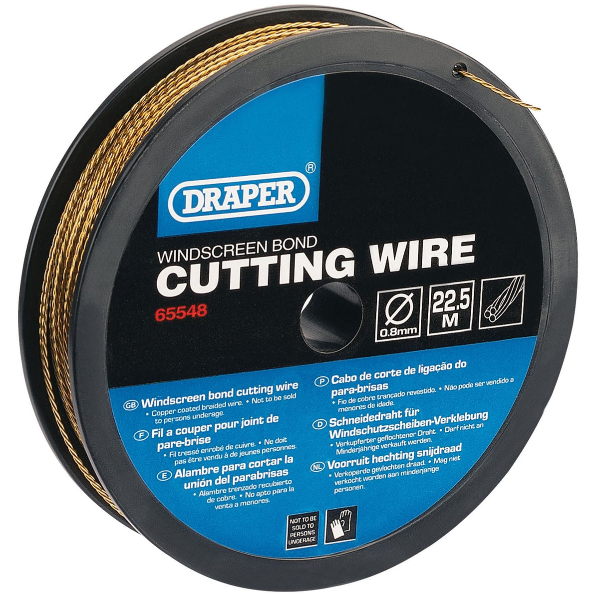 Draper Stainless Steel Braided Wire for Wire Feeder/Starter - 0.8mm 22.5M 65548  White Rose Tools
