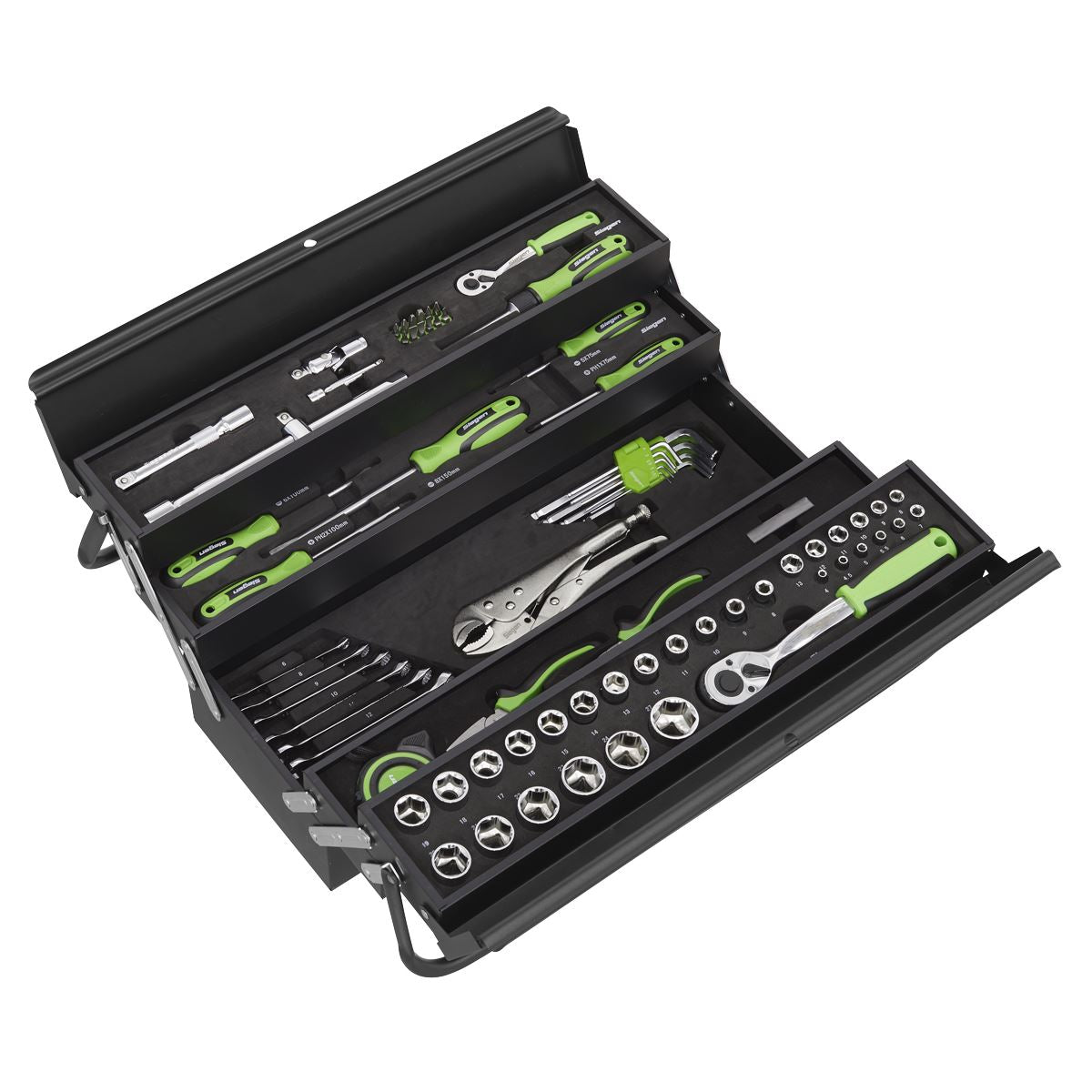 Siegen by Sealey Cantilever Toolbox with Tool Kit 86 Piece Sockets Spanners Screwdrivers