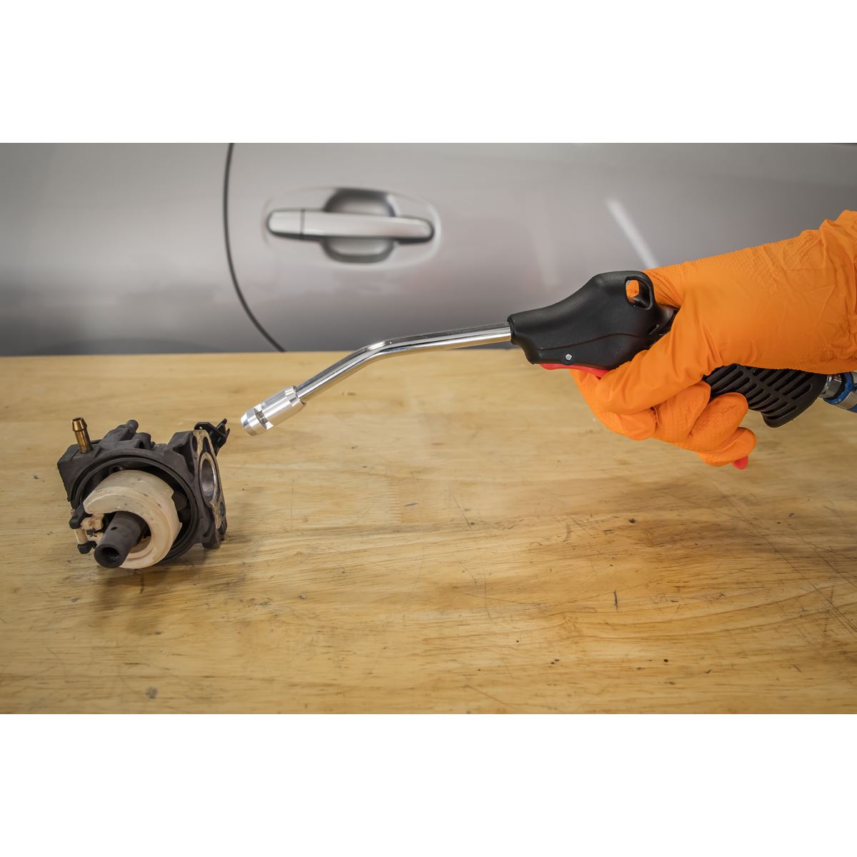 Sealey Air Blow Gun 100mm with 1/4"BSP Air Inlet & Safety Nozzle 