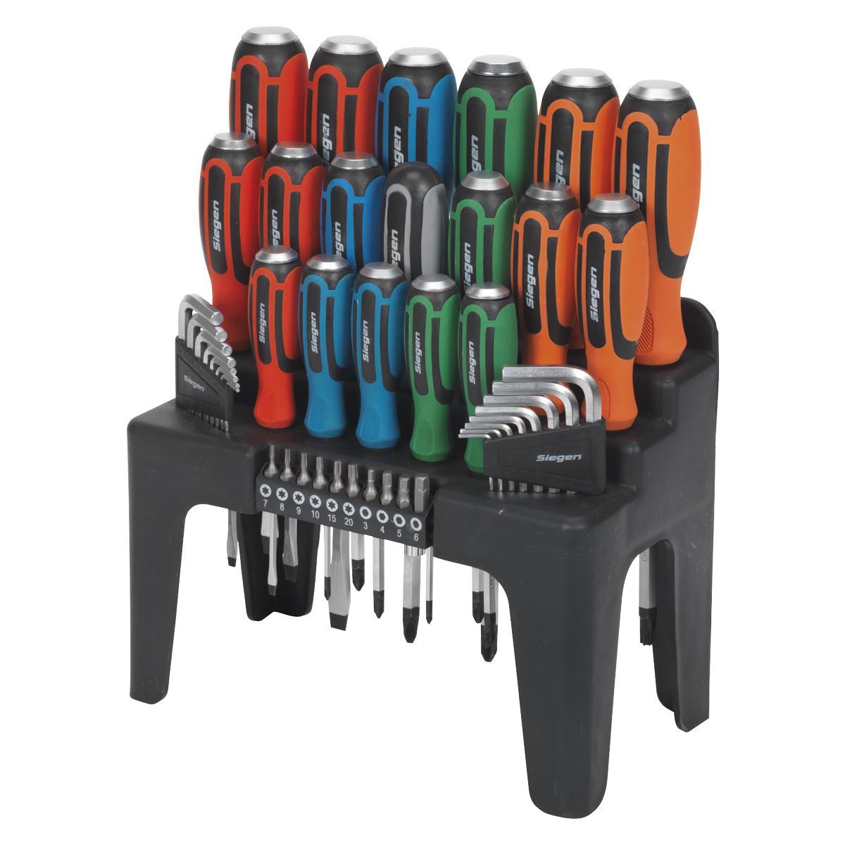 Siegen by Sealey Hammer-Thru Screwdriver, Hex Key & Bit Set 44pc