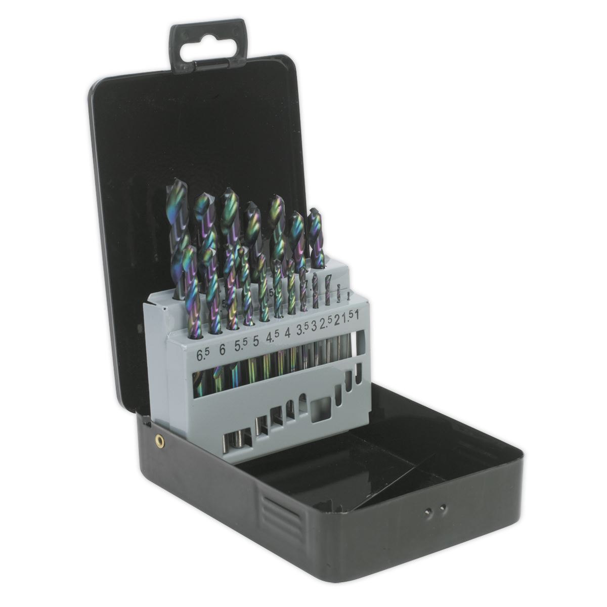 Siegen by Sealey HSS Drill Bit Set 19pc Edge Ground Metric DIN 338 