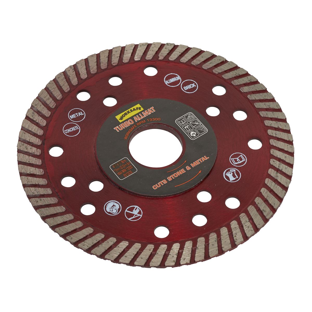 Worksafe by Sealey Turbo Allmat Diamond Blade Ø115 x Ø22mm