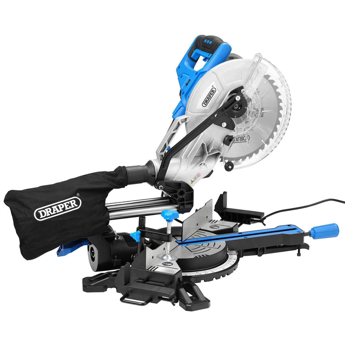 Draper 230V Sliding Compound Mitre Saw 255mm 1800W 90170  White Rose Tools
