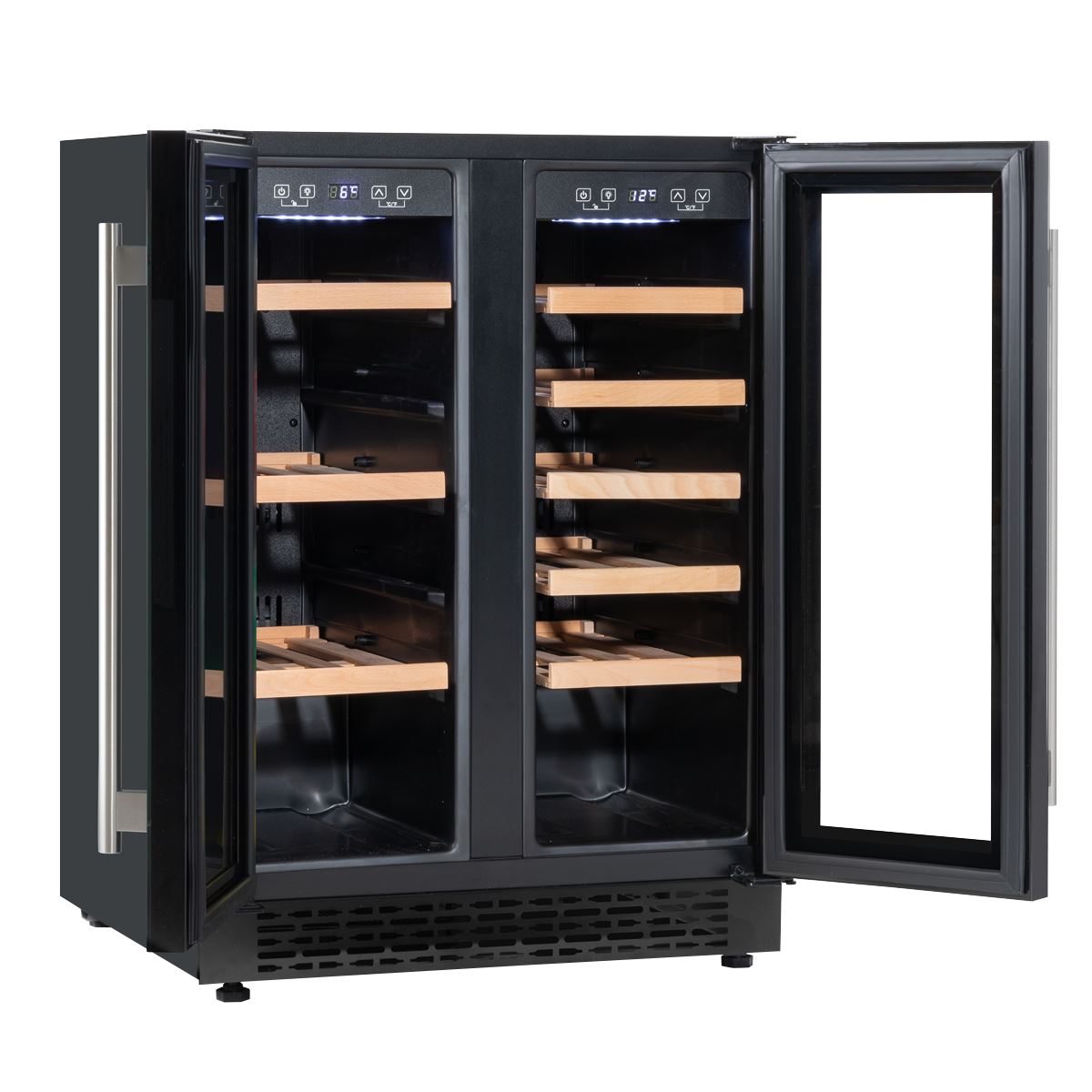 Baridi 60cm Dual Zone Wine Cooler and Drinks Fridge 40 Bottle/120 Can Built-In Under Counter/Freestanding Glass Fronted Bar Drinks Fridge Chiller