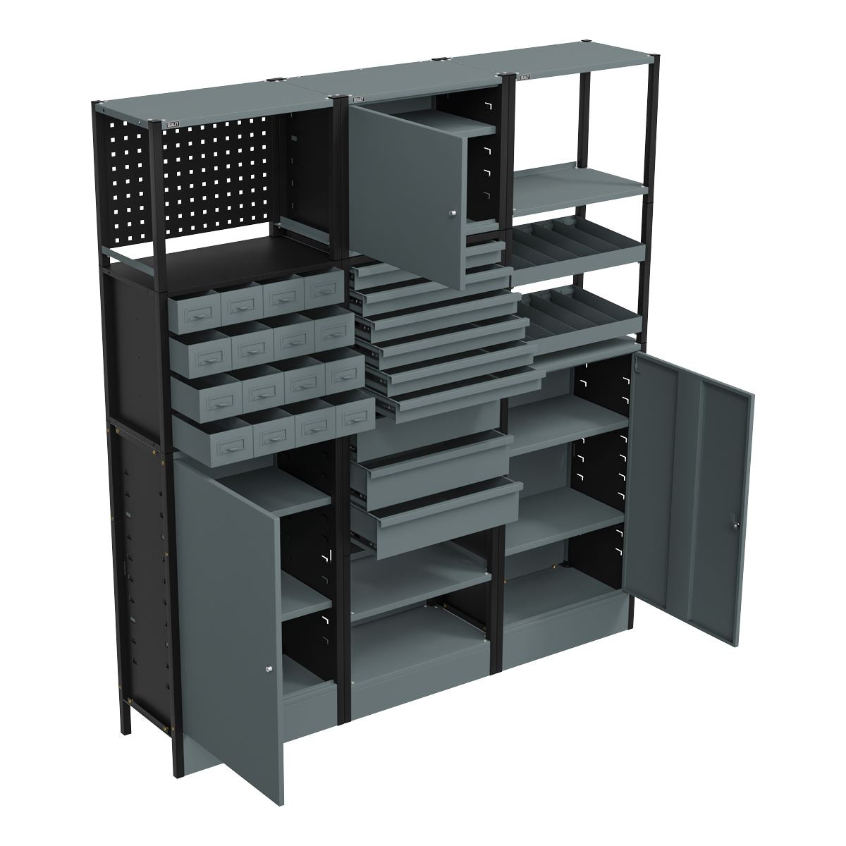 Sealey Modular Racking System Combo 1.74m  White Rose Tools