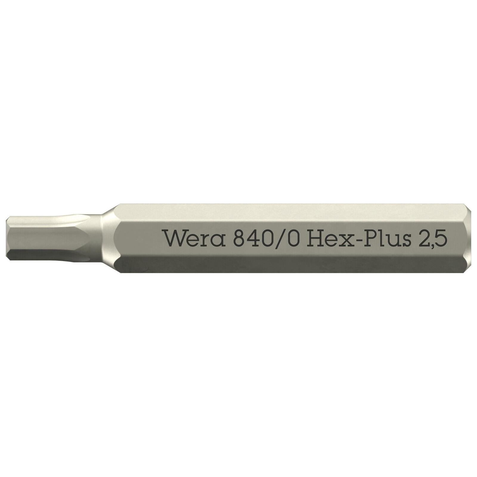 Wera Micro Precision Screwdriver Bits with 4mm Hex Drive Phillips Pozi Slotted Hex Torx - Choose Size  White Rose Tools
