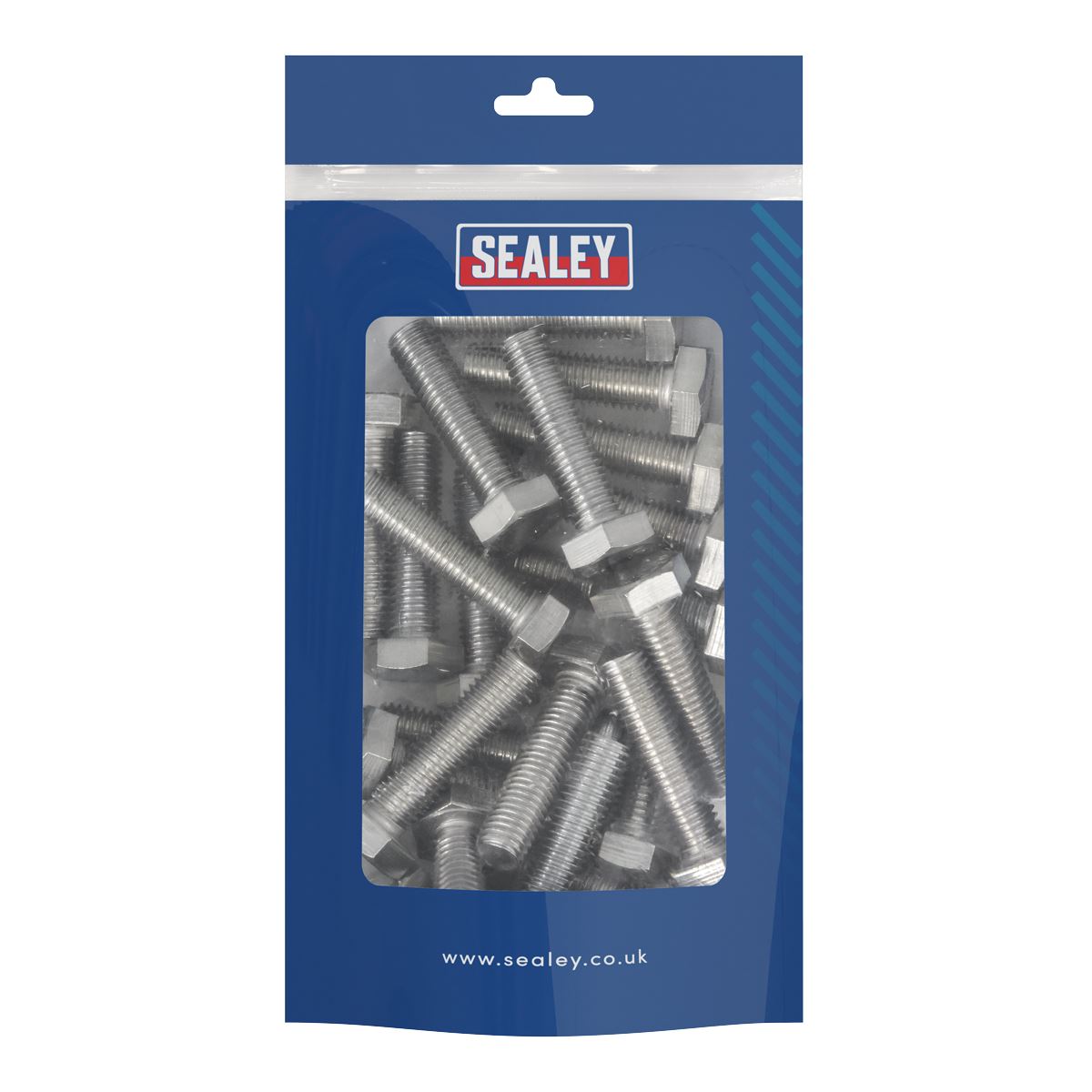 Sealey Stainless Steel Hex Head Set Screw DIN 933 - M10 X 40 A2 - Pack of 25  White Rose Tools