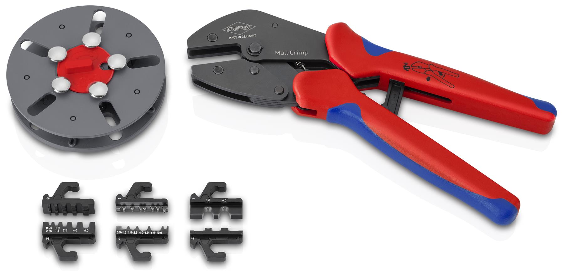 KNIPEX MultiCrimp PV for MC4 / MC4 EVO2 Wire Ferrules and Non Insulated Terminals 97 33 03  White Rose Tools