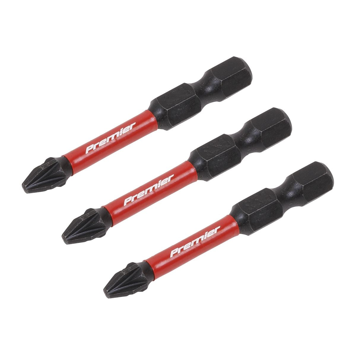 Sealey Premier Pozi #2 Impact Power Tool Bits 50mm - 3pc 