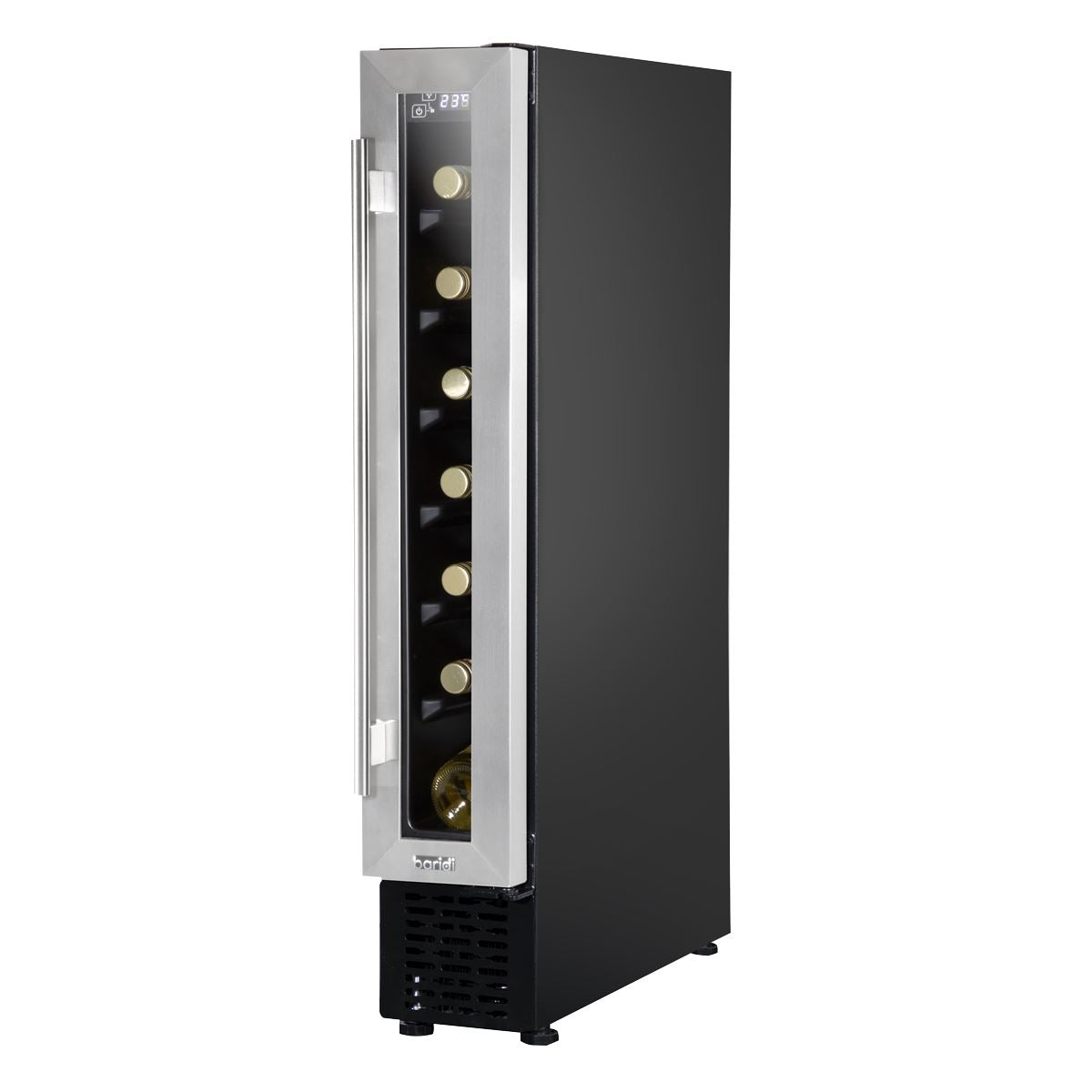 Baridi 7 Bottle 15cm Slim Wine Cooler with Digital Touchscreen Controls, Stainless Steel