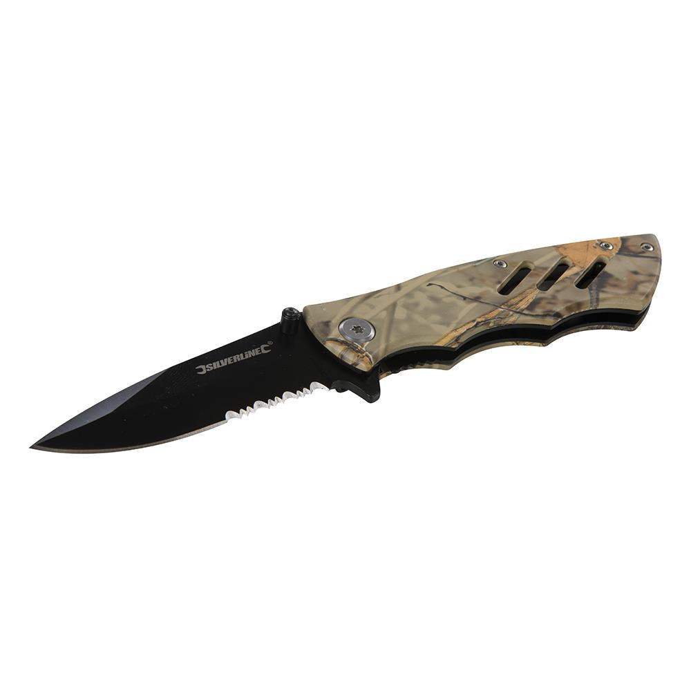 Silverline Folding Camouflage Pocket Knife 195mm 746410