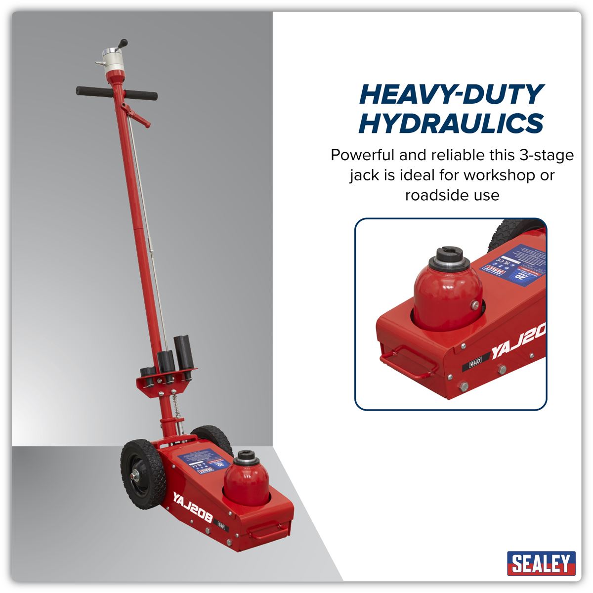 Sealey Air Operated Single Stage Trolley Jack 20 Tonne