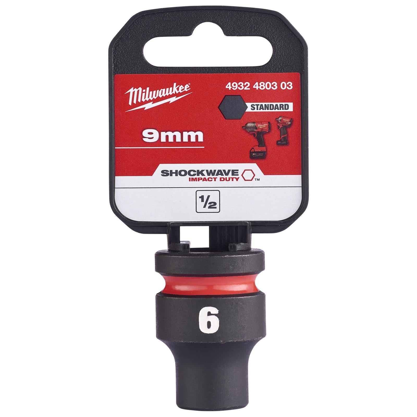 Milwaukee Impact Sockets Standard 1/2" Drive 8-32mm SHOCKWAVE Impact Duty 