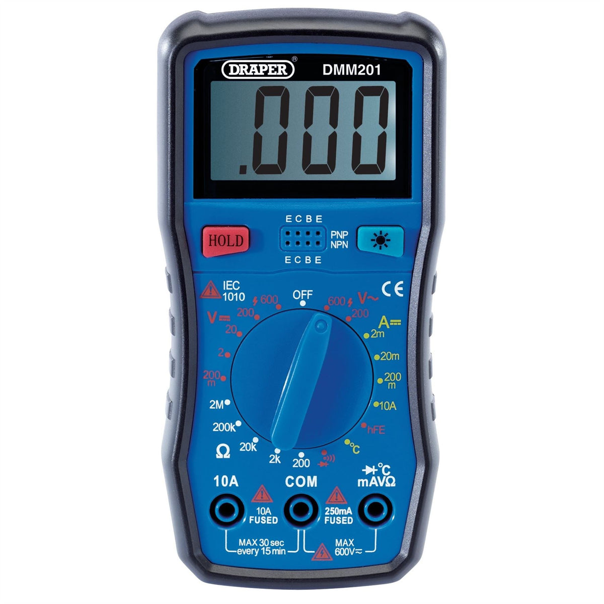 Draper Manual-Ranging Digital Multimeter 1 x Test Leads 1 x Temp Probe 41818  White Rose Tools