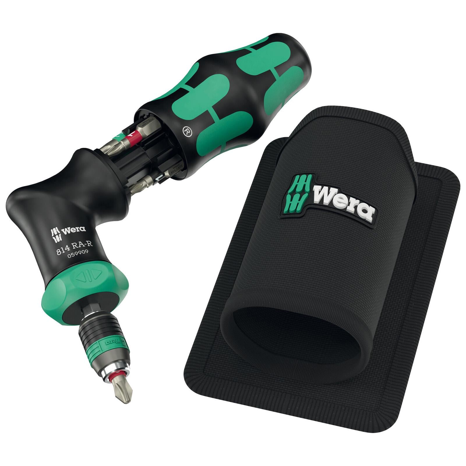 Wera Ratchet Screwdriver Kraftform Kompakt Pistol RA-R 1 with Holster 7 Pieces PH PZ TX