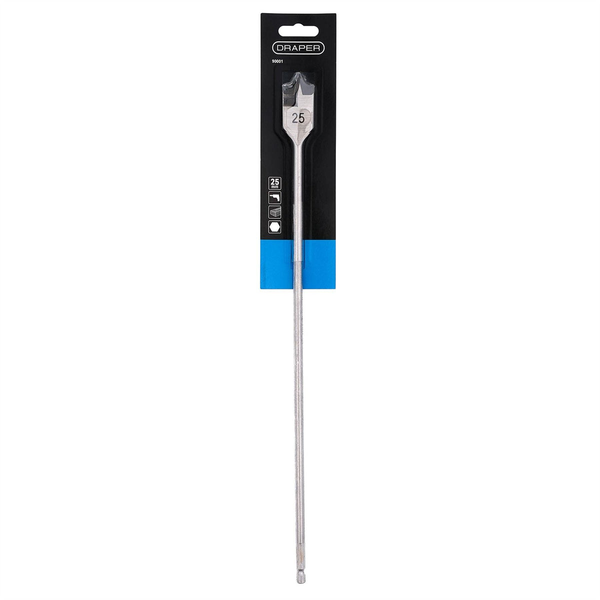 Draper Extra Long Flat Wood Bit 25 x 400mm 90001  White Rose Tools