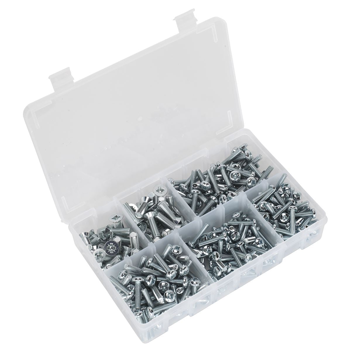 Sealey Countersunk & Pan Head Pozi Machine Screw Assortment M5-M8 264pc