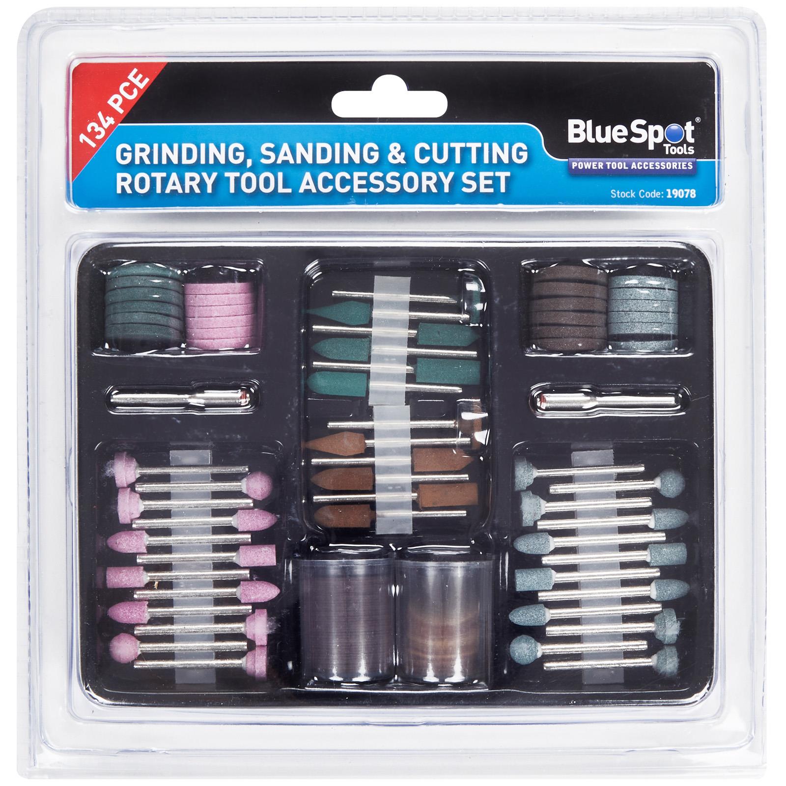 BlueSpot Grinding Sanding and Cutting Rotary Tool Accessory Set 134 Piece