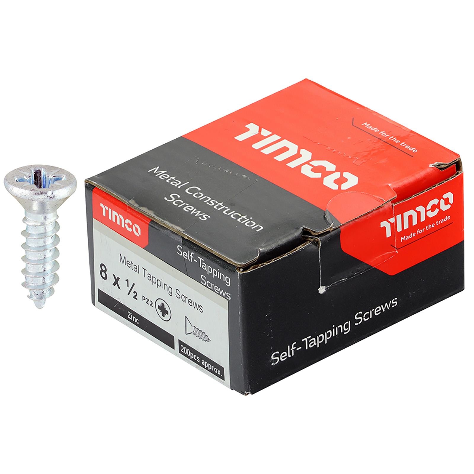 TIMCO Self Tapping Screws Countersunk Zinc Pozi - Choose Size