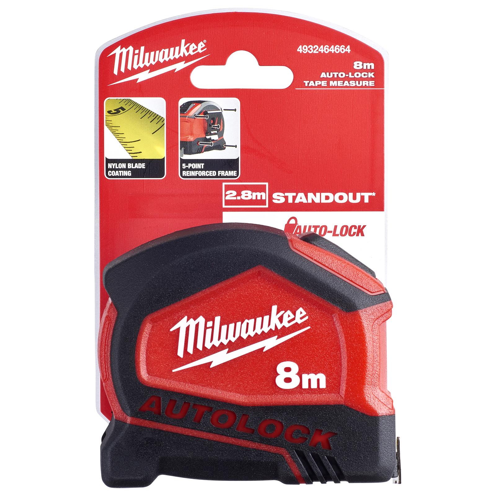 Milwaukee Tape Measure 8m Metric Autolock 25mm Blade Width 