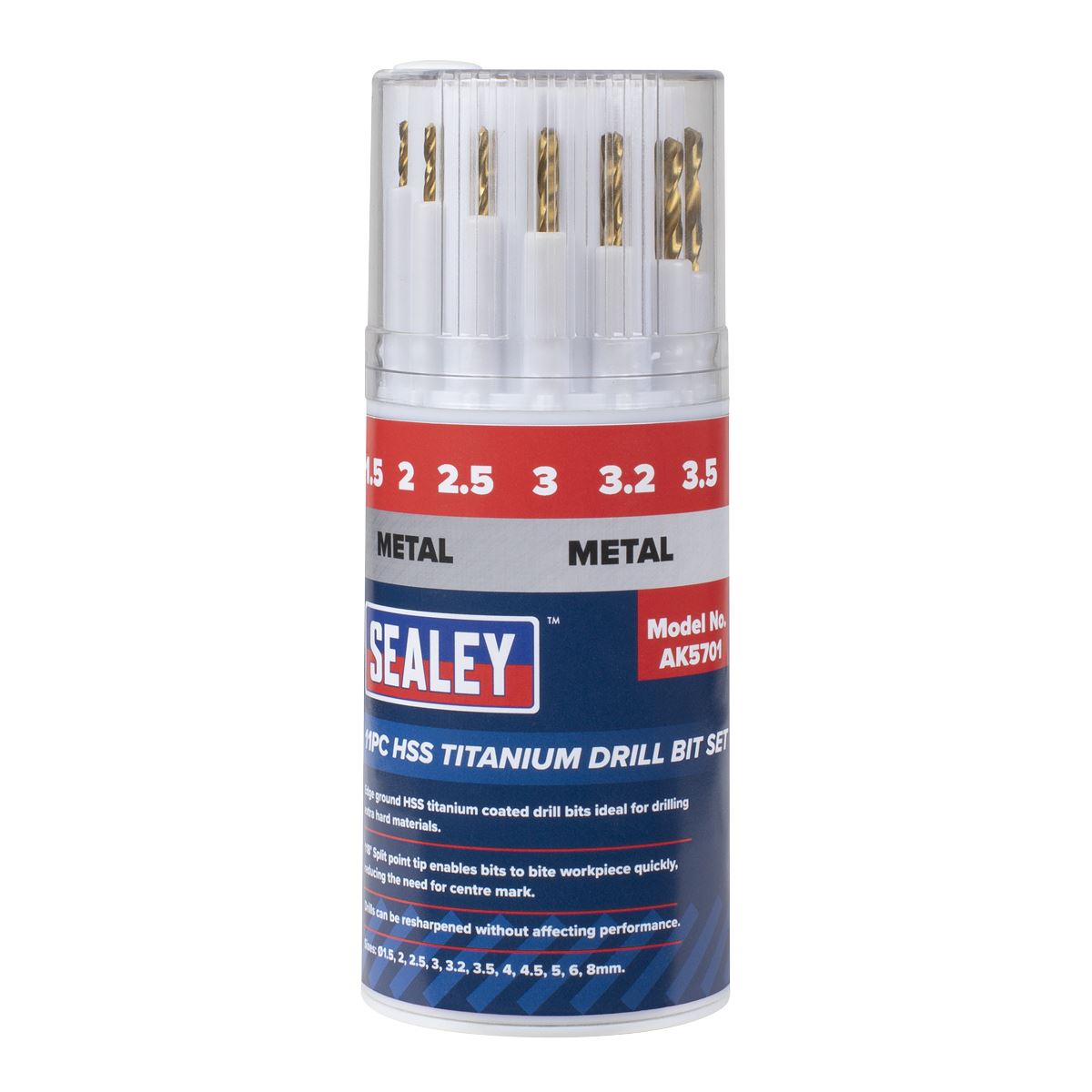 Sealey HSS Titanium Drill Bit Set 11pc