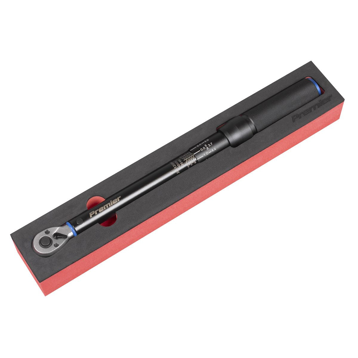 Sealey Premier Black Torque Wrench Micrometer Style 3/8"Sq Drive Calibrated 20-120Nm - Premier Black  White Rose Tools